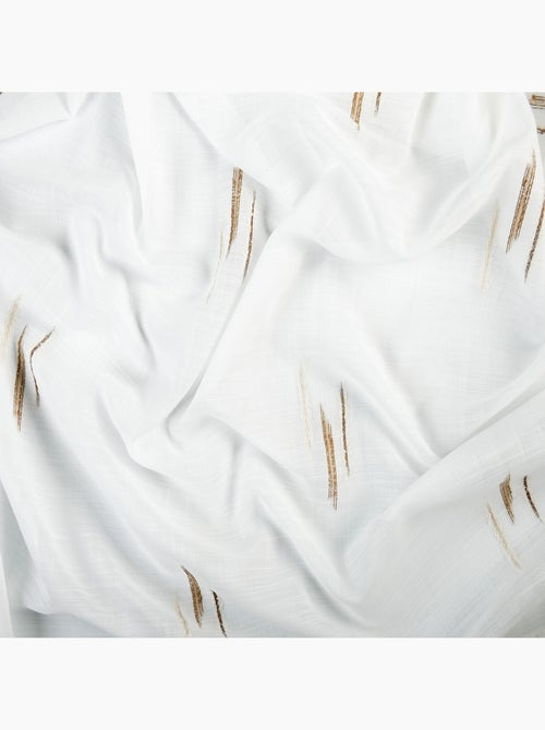 Voilage texturé motif fil coupé esprit ikat - Kiabi