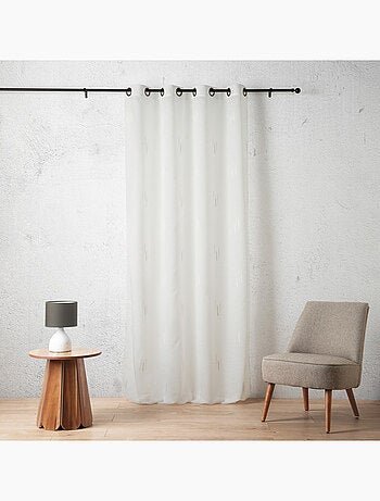 Voilage texturé motif fil coupé esprit ikat