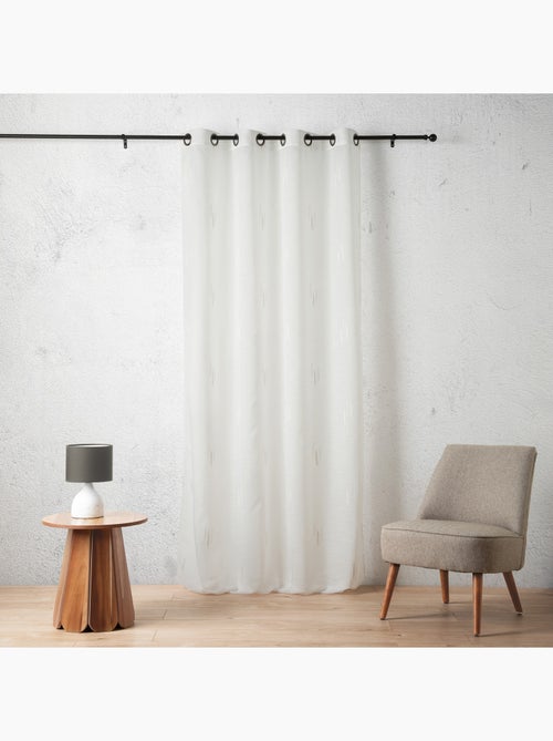 Voilage texturé motif fil coupé esprit ikat - Kiabi