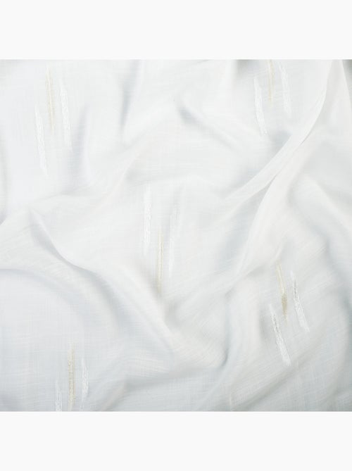 Voilage texturé motif fil coupé esprit ikat - Kiabi