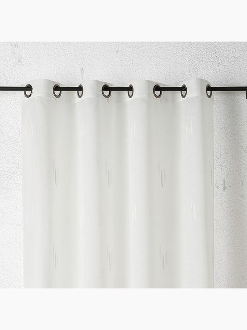 Voilage texturé motif fil coupé esprit ikat - Kiabi