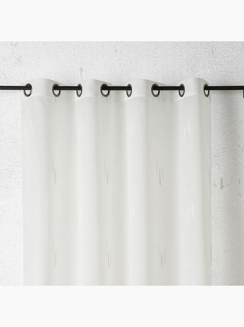 Voilage texturé motif fil coupé esprit ikat Blanc cassé - Kiabi