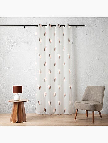 Voilage texturé motif fil coupé esprit ikat