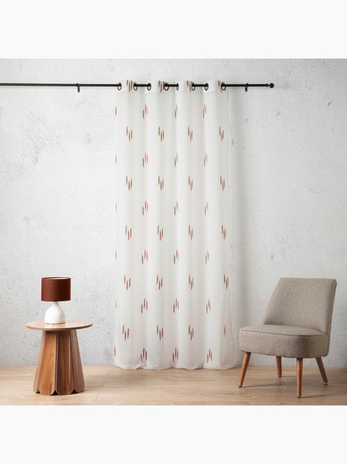 Voilage texturé motif fil coupé esprit ikat - Kiabi