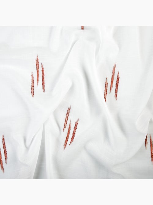 Voilage texturé motif fil coupé esprit ikat - Kiabi