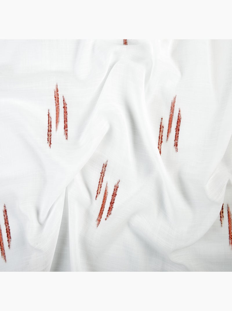 Voilage texturé motif fil coupé esprit ikat Terracotta - Kiabi