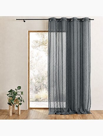 Voilage tissé à fines rayures filetées