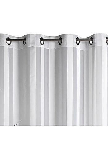 Voilage tissé à rayures verticales ton sur ton