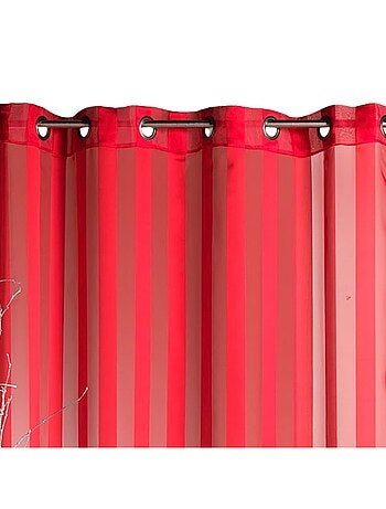 Voilage tissé à rayures verticales ton sur ton