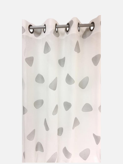 Voilage tissé motif galet gris - Kiabi