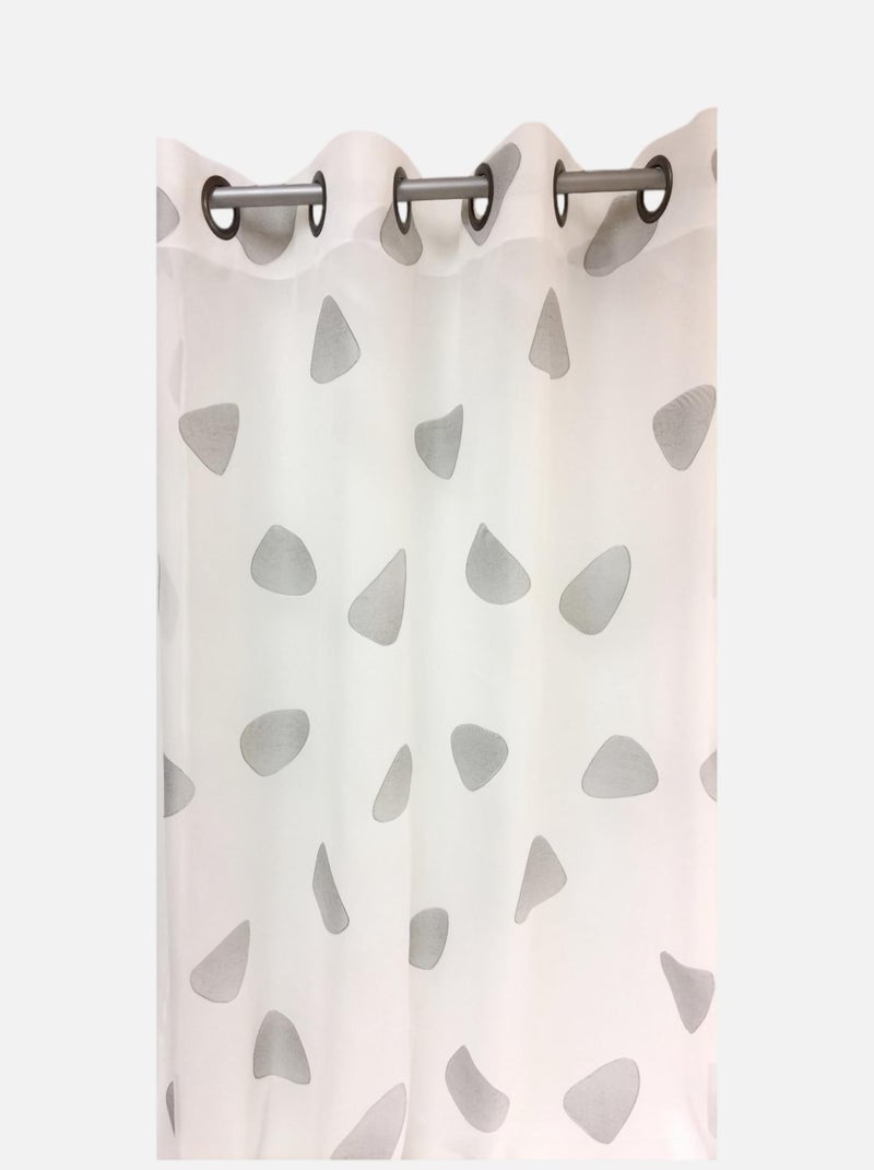 Voilage tissé motif galet gris Gris - Kiabi