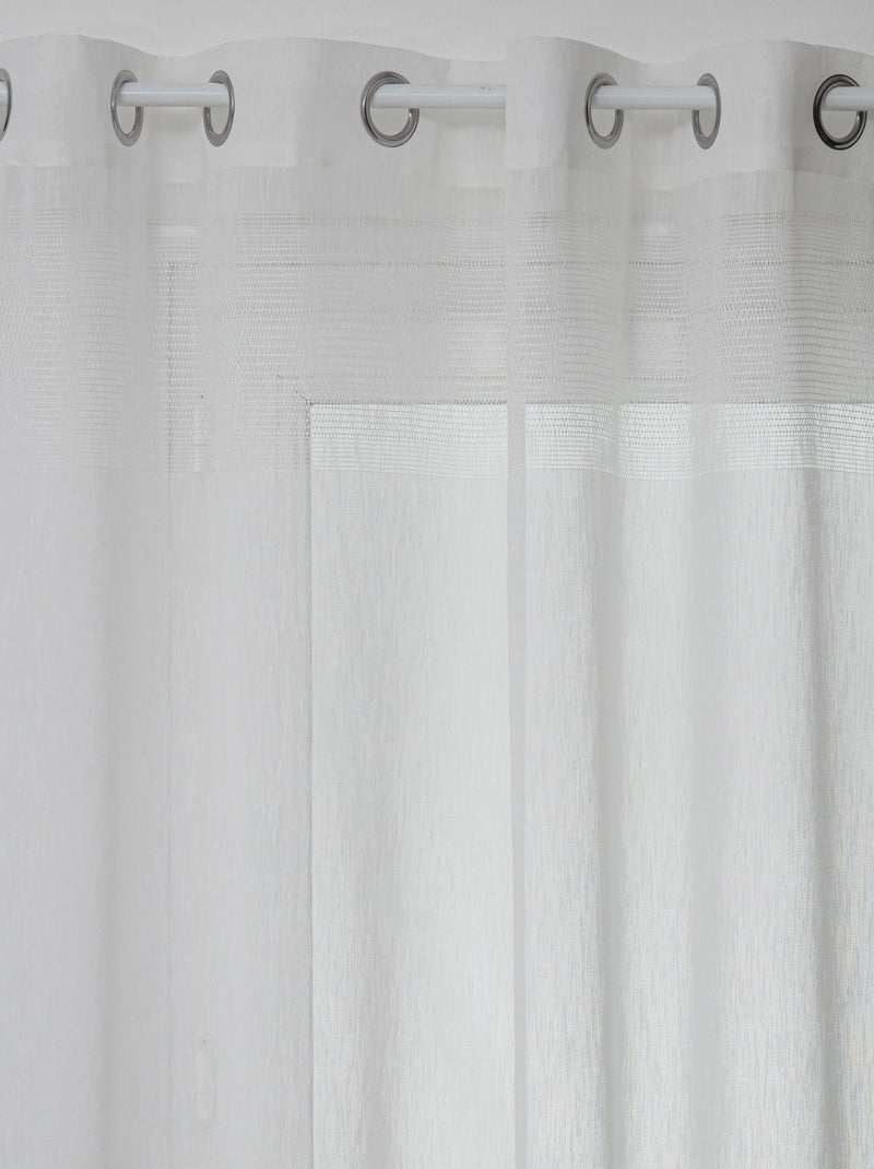 Voilage tissé sablé "Sab" 140 x 240 cm Atmosphera Blanc - Kiabi