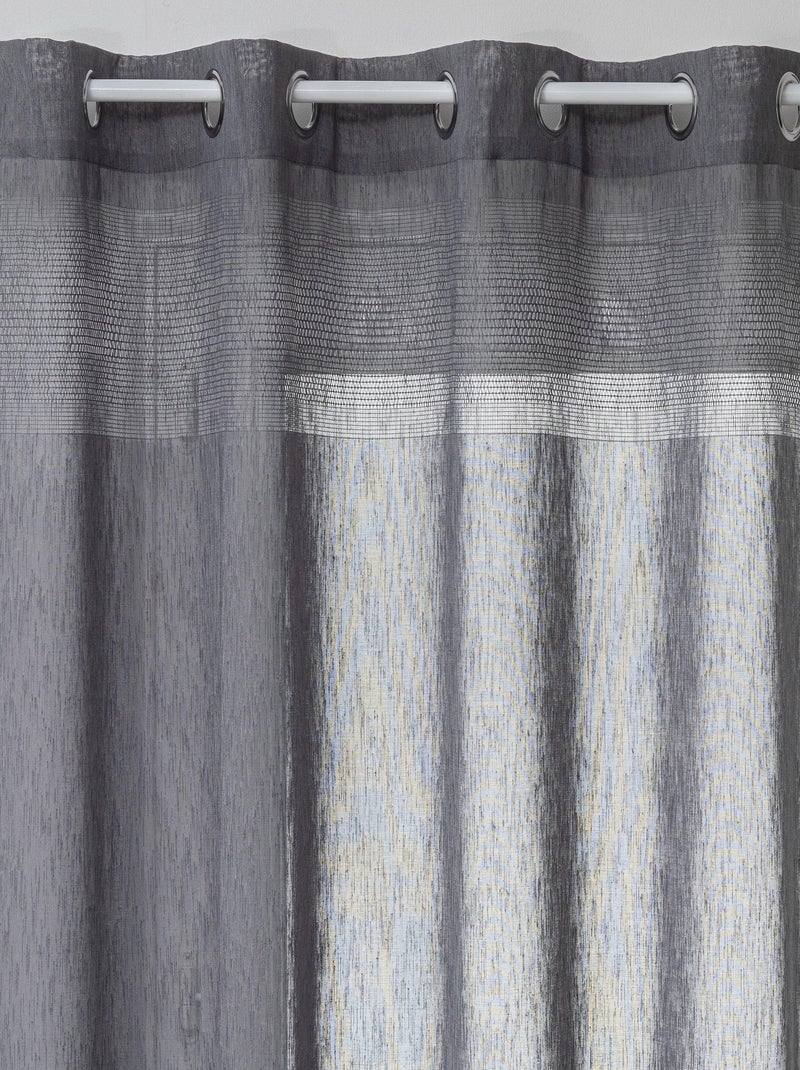 Voilage tissé sablé "Sab" 140 x 240 cm Atmosphera Gris - Kiabi