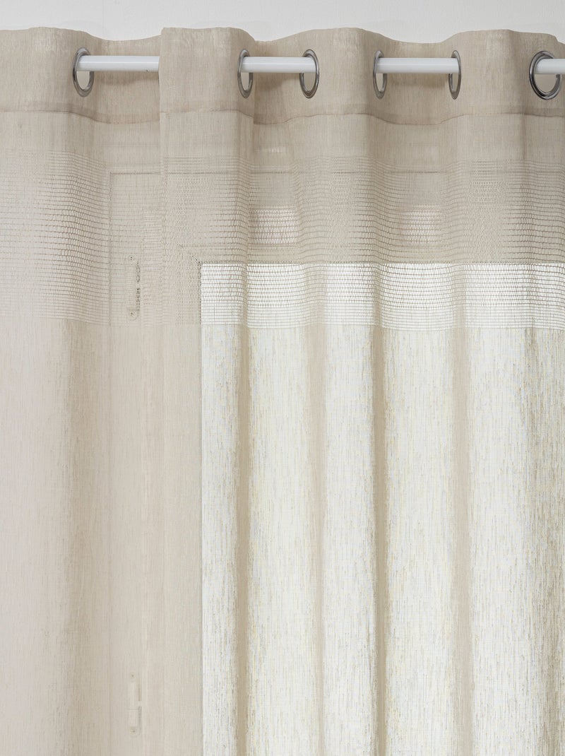 Voilage tissé sablé "Sab" 140 x 240 cm Atmosphera Gris taupe - Kiabi