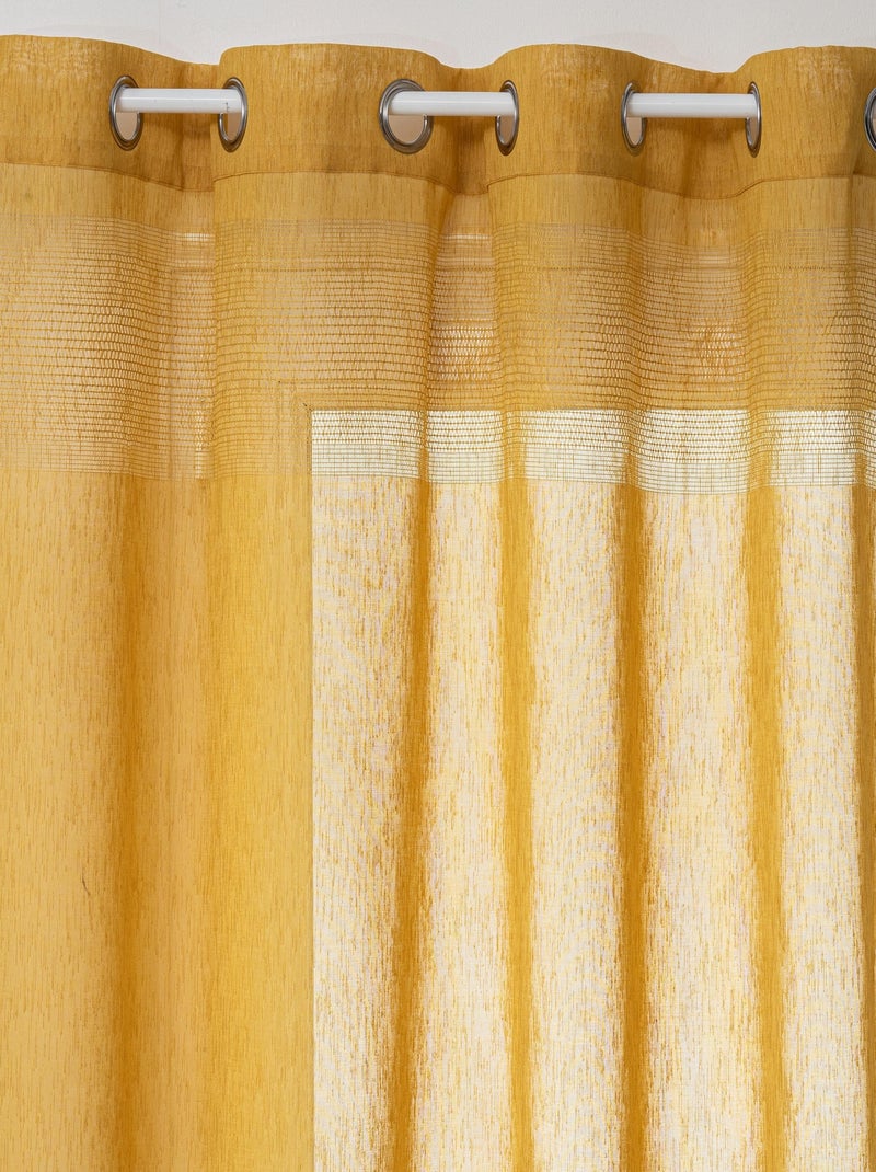 Voilage tissé sablé "Sab" 140 x 240 cm Atmosphera Jaune - Kiabi