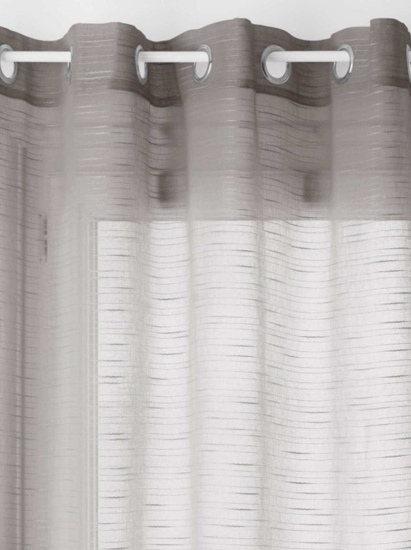Voilage tissé sablé "Sam" 140 x 240 cm Atmosphera Gris - Kiabi