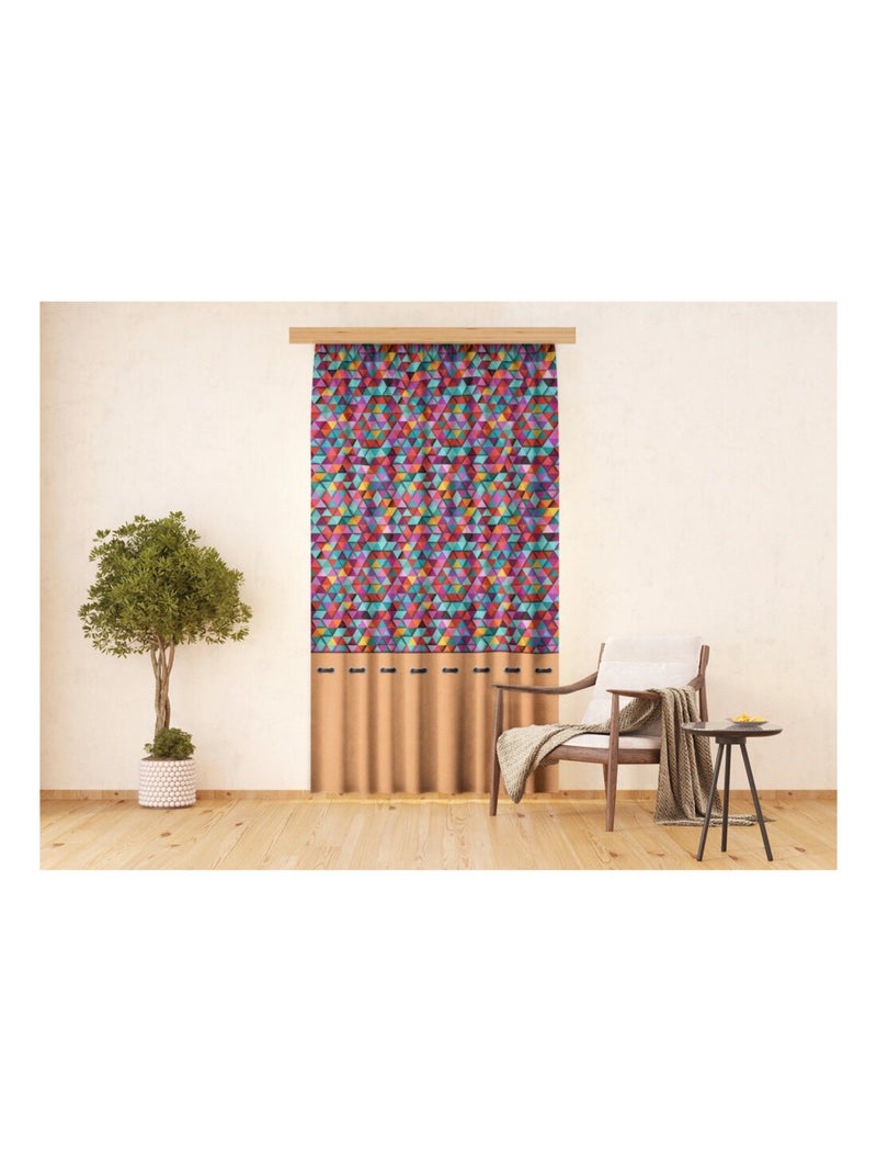 Voilage triangles multicolore - 1 pièce - L 140 cm x H 245 cm Multicolore - Kiabi