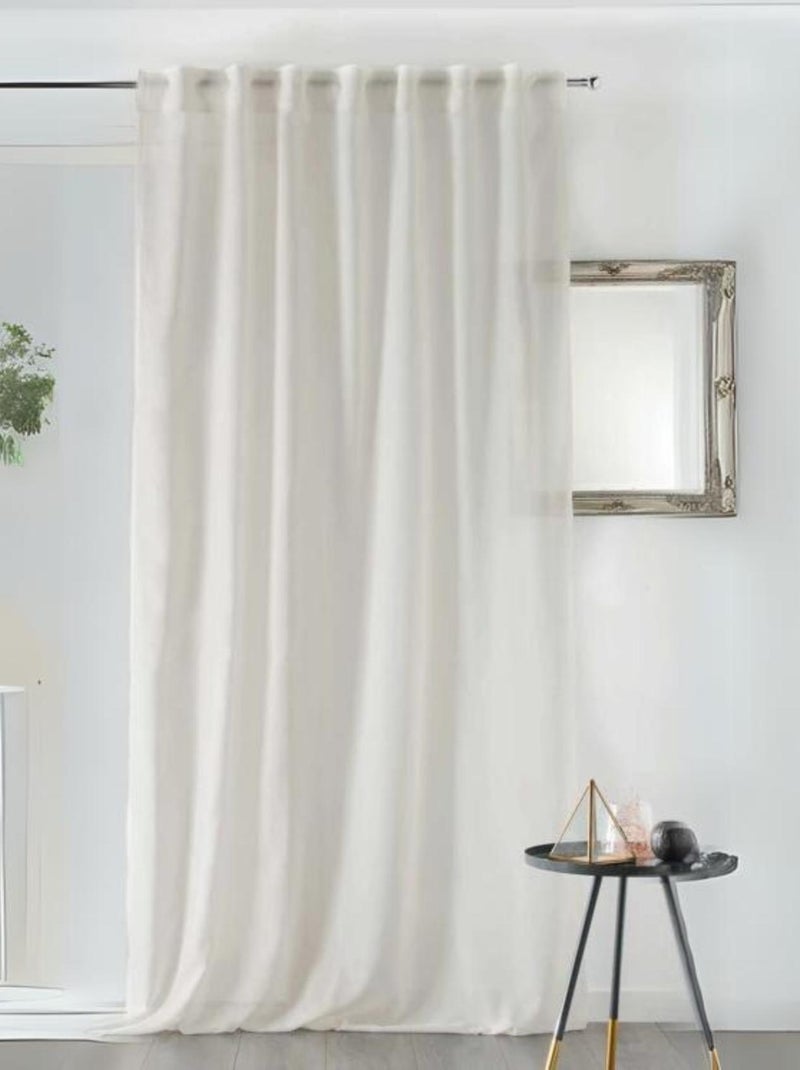 Voilage Uni  -  - Effet Soyeux Beige - Kiabi