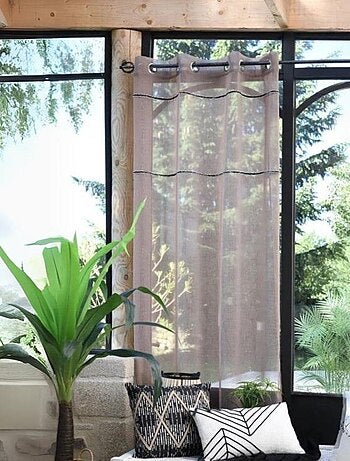 Voilage uni à galons effilochés