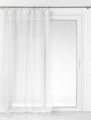 Voilage uni à œillets en bois intégrés