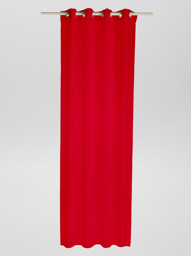 Voilage uni à œillets rouge - Kiabi