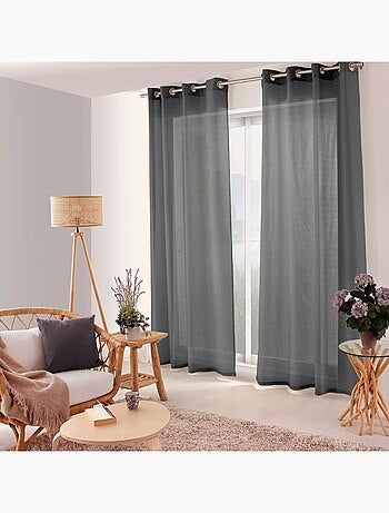 Voilage uni ajouré à œillets