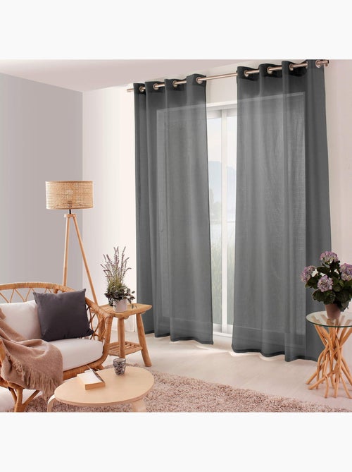 Voilage uni ajouré à œillets - Kiabi