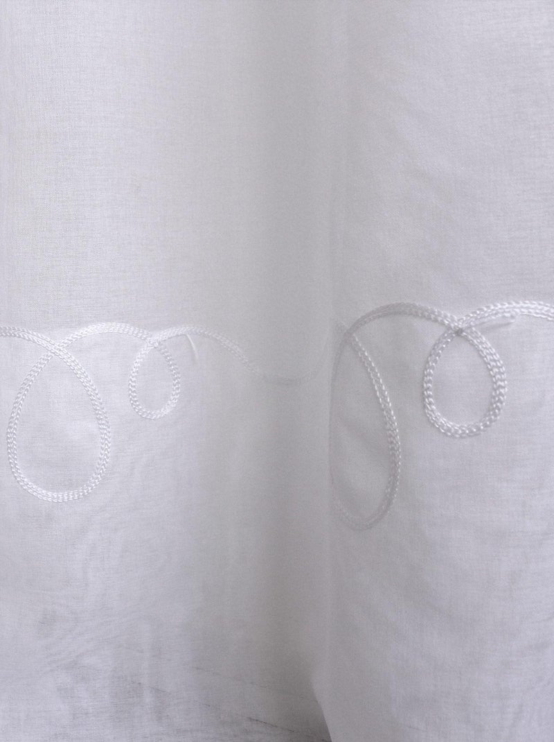 Voilage uni brodé Cornely Blanc - Kiabi
