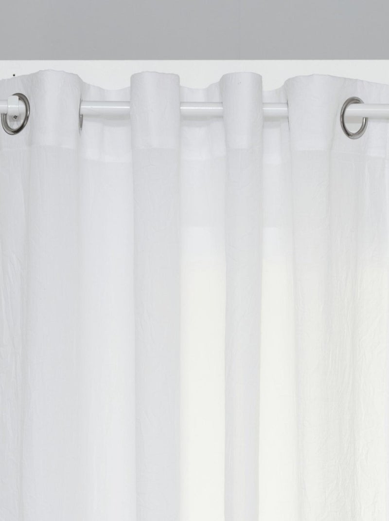 Voilage uni chiné poly-coton Blanc - Kiabi