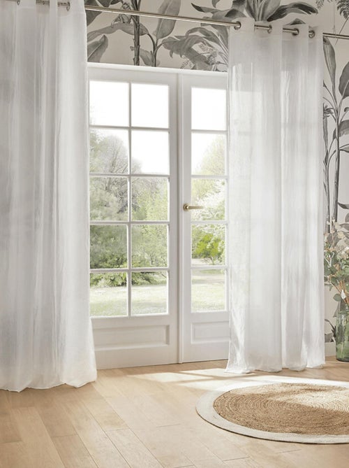 Voilage uni chiné poly-coton - Kiabi