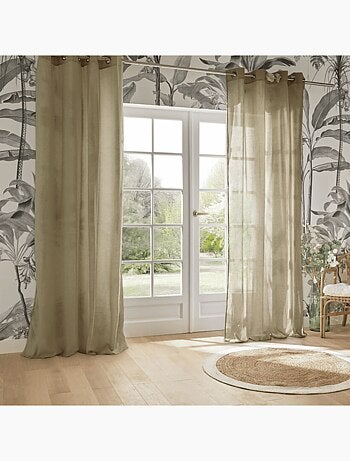 Voilage uni chiné poly-coton