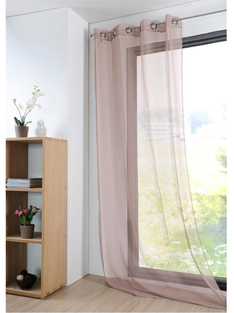 Voilage uni Collection Mona Rose foncé - Kiabi