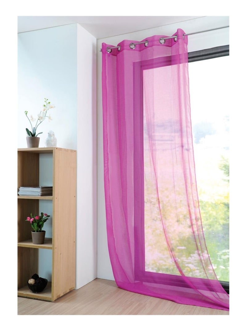 Voilage uni Collection Mona Rose fushia - Kiabi