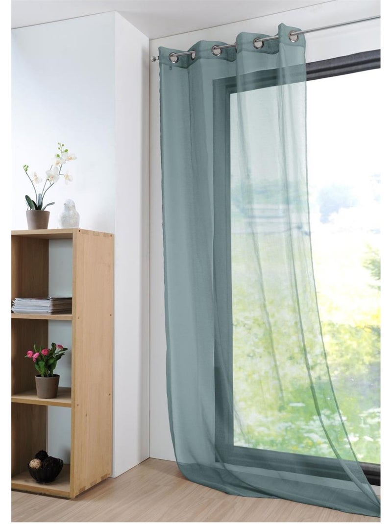 Voilage uni Collection Mona Vert eucalyptus - Kiabi