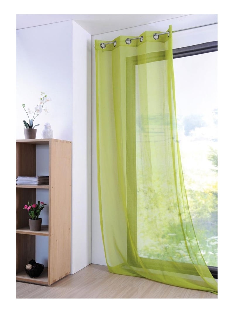 Voilage uni Collection Mona Vert tilleul - Kiabi