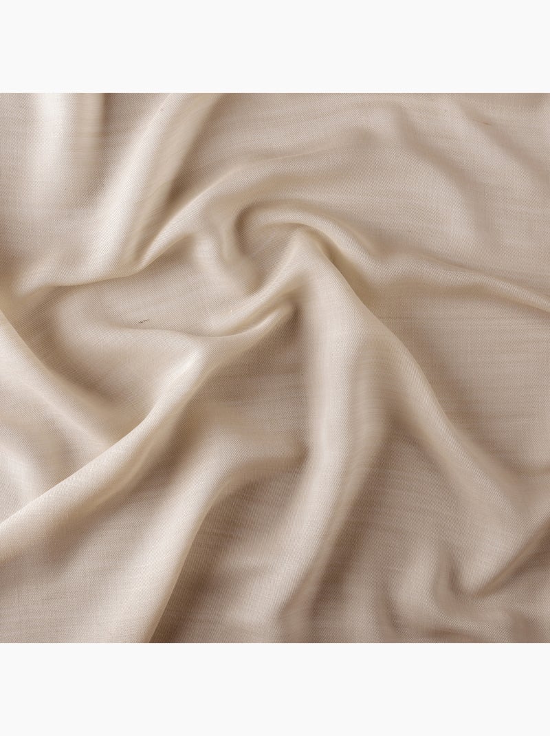Voilage uni en laine avec oeillets Beige clair - Kiabi