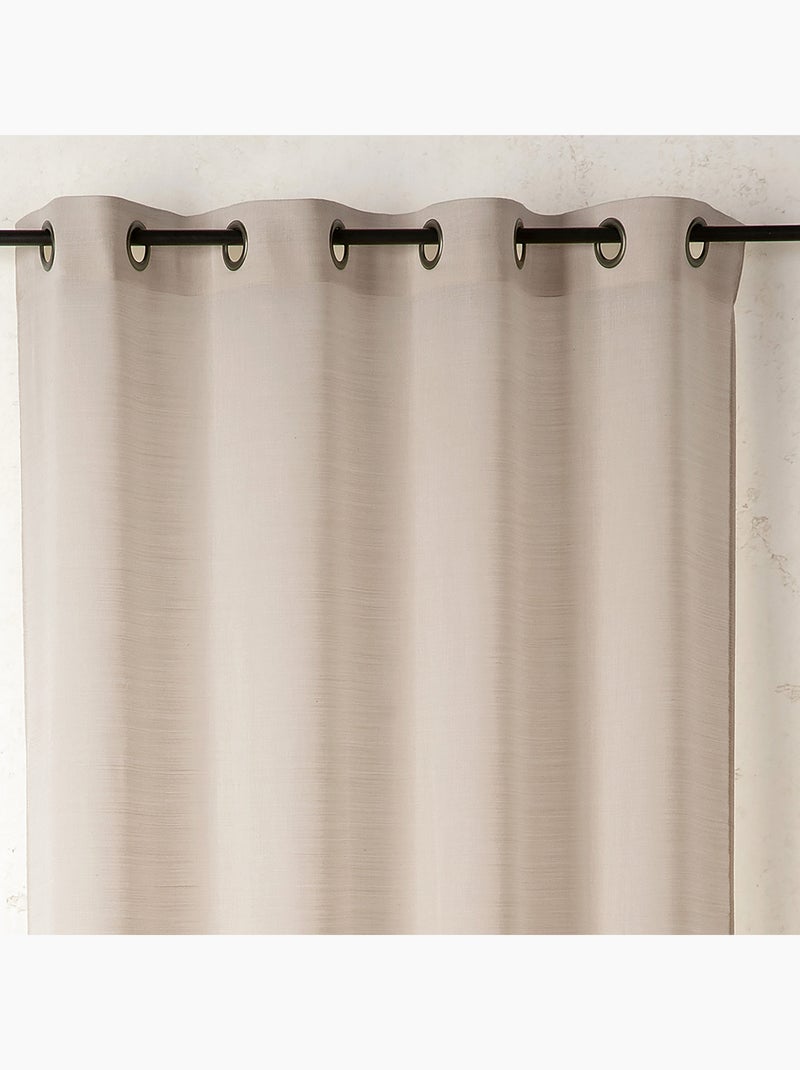 Voilage uni en laine avec oeillets Beige clair - Kiabi