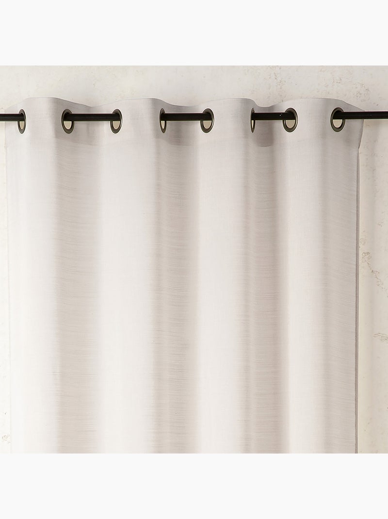 Voilage uni en laine avec oeillets Ecru - Kiabi