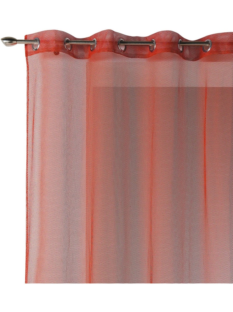 Voilage uni en maille filet Rouge brique - Kiabi