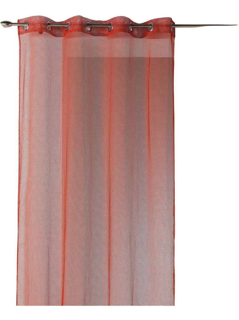 Voilage uni en maille filet Rouge brique - Kiabi