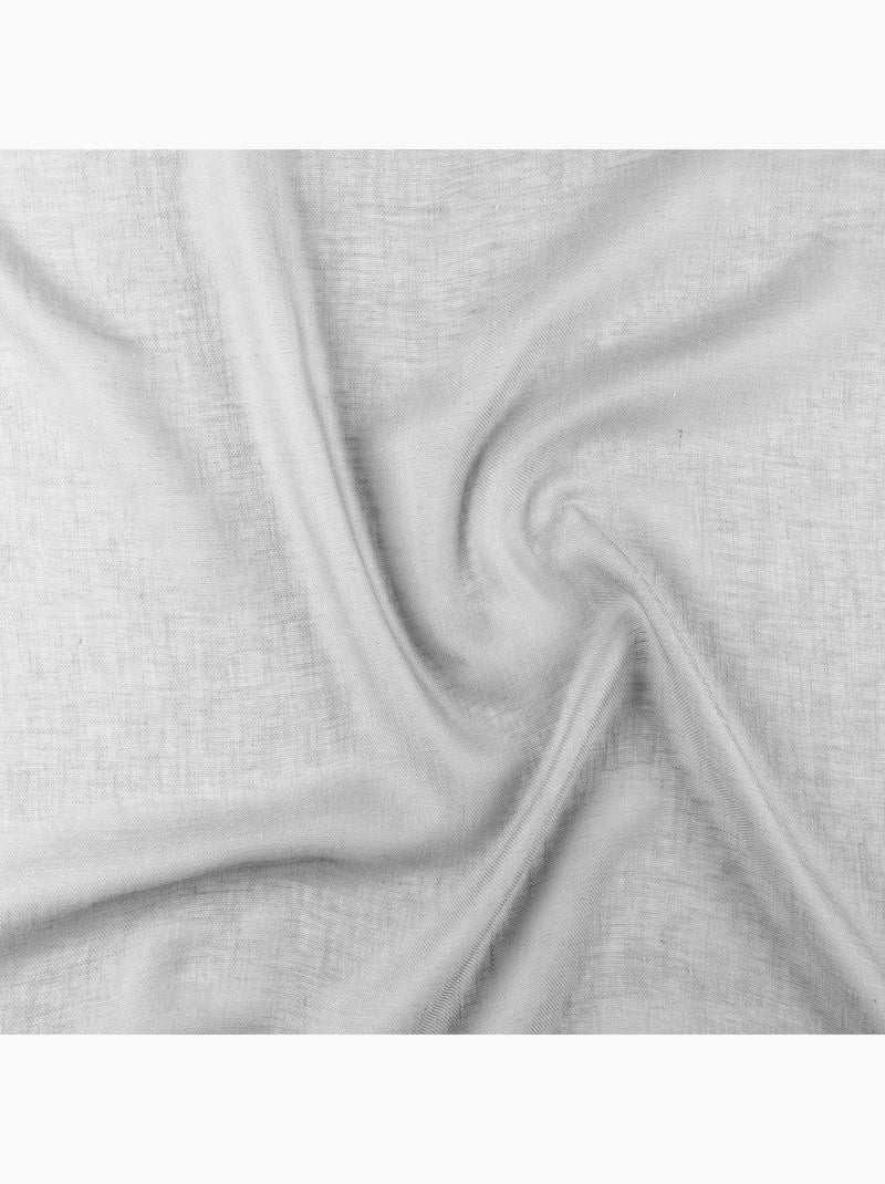 Voilage uni et tamisant en poly/lin Gris perle - Kiabi