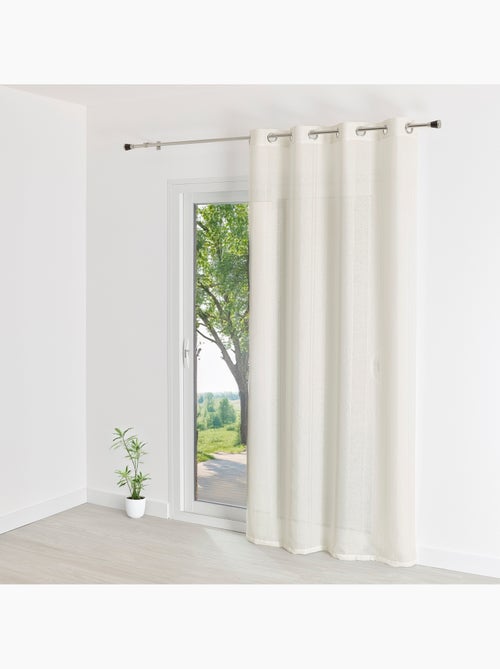 Voilage uni rayures brodées - Kiabi