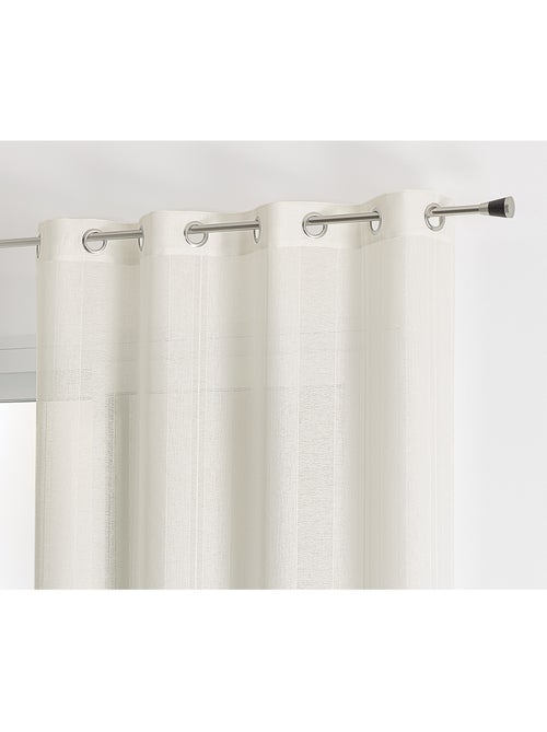 Voilage uni rayures brodées - Kiabi