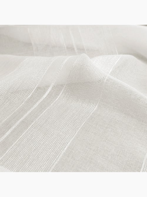 Voilage uni rayures brodées - Kiabi