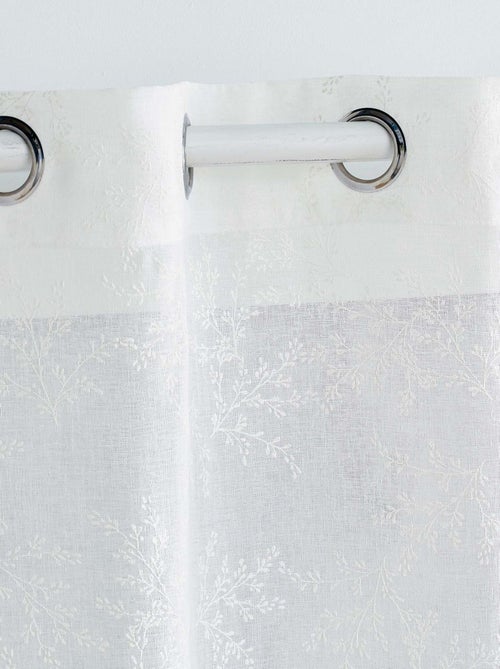 Voilage Vintage fleurs brodées - Kiabi