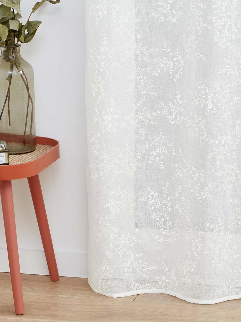 Voilage Vintage fleurs brodées Blanc - Kiabi