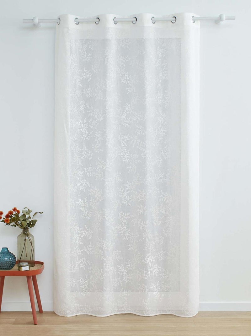 Voilage Vintage fleurs brodées Blanc - Kiabi