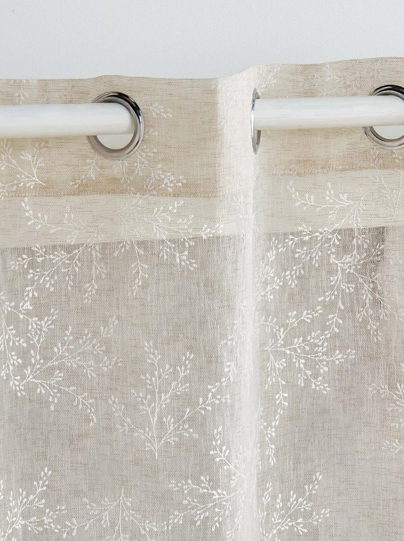 Voilage Vintage fleurs brodées Taupe - Kiabi