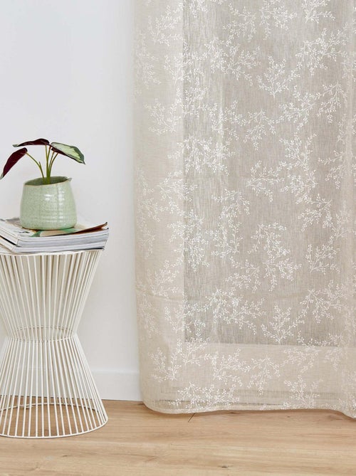 Voilage Vintage fleurs brodées - Kiabi