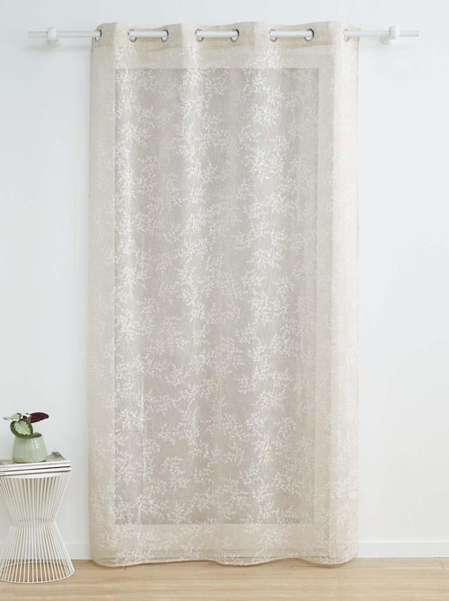 Voilage Vintage fleurs brodées - Kiabi